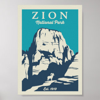 Vintage Zion National Park Poster