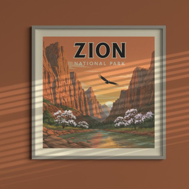 Vintage Zion National Park Poster (Creator Uploaded)