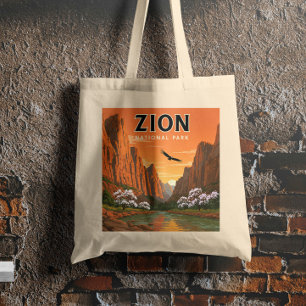 Vintage Zion National Park Tote Bag