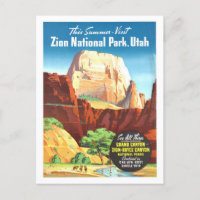Vintage Zion National Park Travel Poster