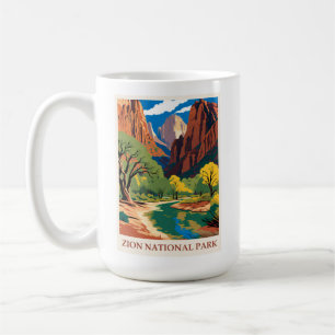 Vintage Zion National Park Utah Mountains Coffee Mug
