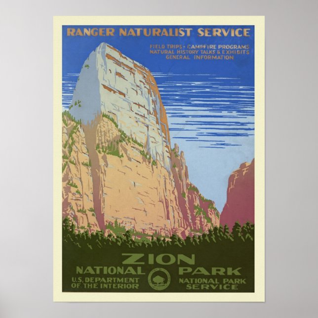 Vintage Zion Park Poster (Front)