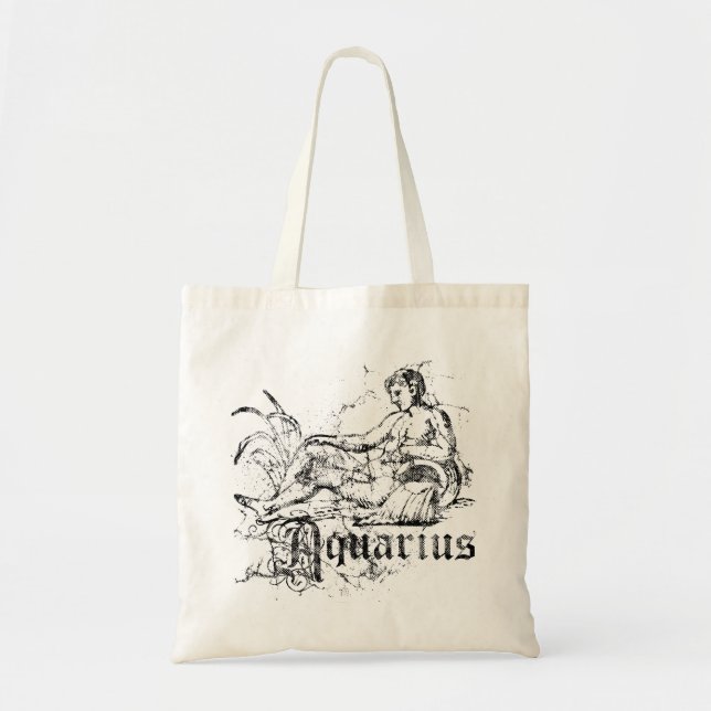 Vintage Zodiac Aquarius Tote Bag (Front)