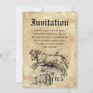 Vintage Zodiac Aries Invitation