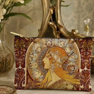 Vintage Zodiac Art Nouveau Celestial Mucha Accessory Pouch