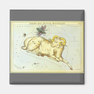 Vintage Zodiac, Astrology Aries Ram Constellation Magnet