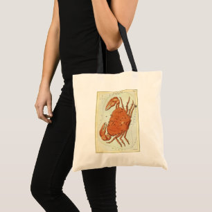 Vintage Zodiac Astrology Cancer Crab Constellation Tote Bag