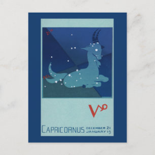Vintage Zodiac, Astrology Capricorn Constellation Postcard