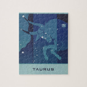 Vintage Zodiac Astrology, Taurus Constellation Jigsaw Puzzle