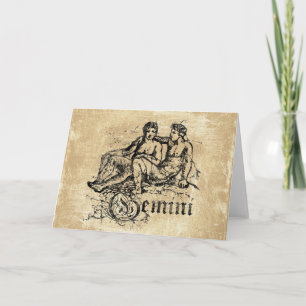 Vintage Zodiac Gemini Card