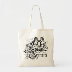 Vintage Zodiac Gemini Tote Bag