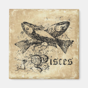 Vintage Zodiac Pisces Magnet