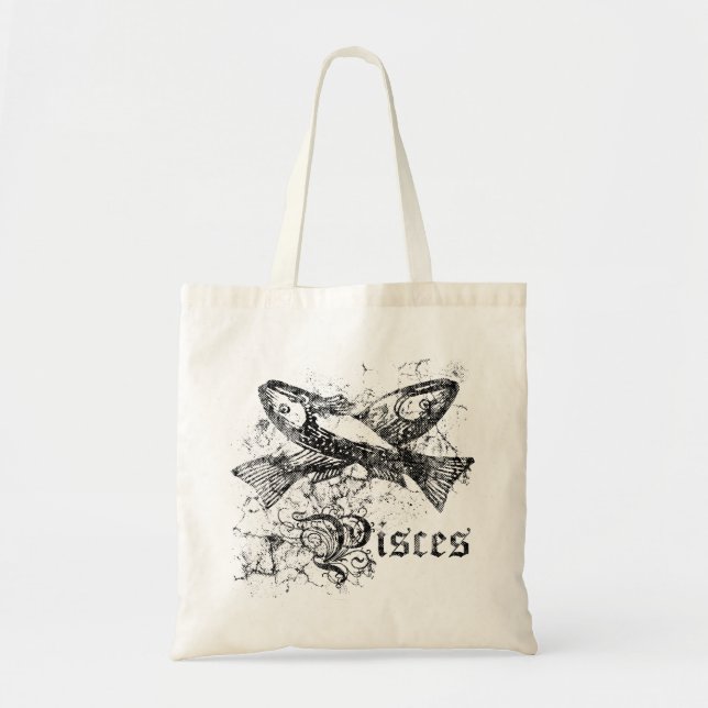 Vintage Zodiac Pisces Tote Bag (Front)