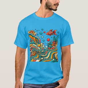 Vintage Zodiac Sign Pisces in 60s Style T-Shirt