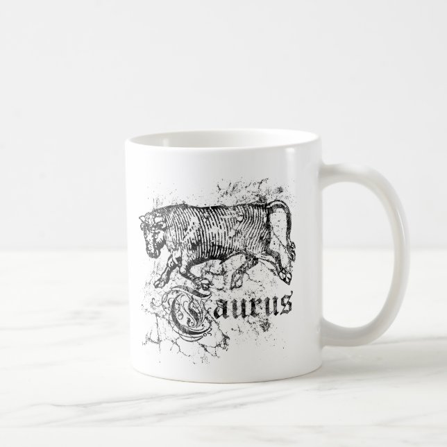 Vintage Zodiac Taurus Coffee Mug (Right)