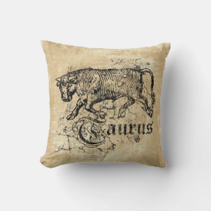 Vintage Zodiac Taurus Cushion