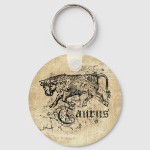 Vintage Zodiac Taurus Key Ring
