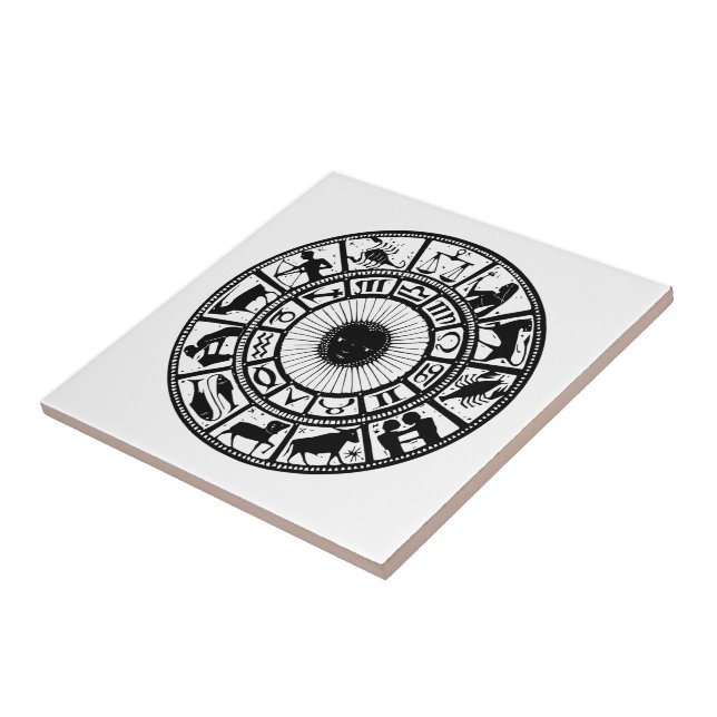 Vintage Zodiac Wheel Ceramic Tile (Side)
