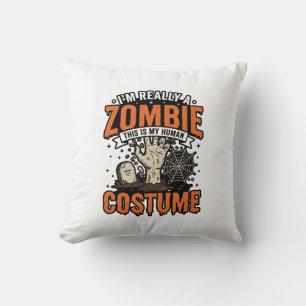 Vintage Zombie Costume Halloween Shirt Design_1 Cushion