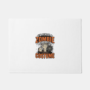 Vintage Zombie Costume Halloween Shirt Design_1 Doormat