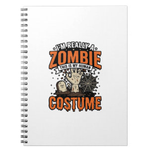 Vintage Zombie Costume Halloween Shirt Design_1 Notebook