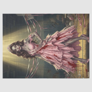 Vintage Zombie Queen Prom Night Decoupage Tissue Paper