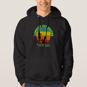 Vintage Zombies Eat Brains Boys N Kids Halloween Hoodie
