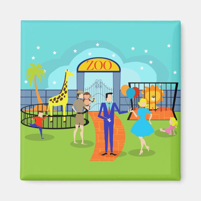 Vintage Zoo Magnet (Front)