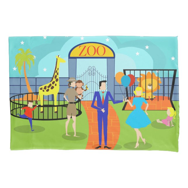 Vintage Zoo Pillowcase (Front)