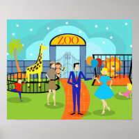 Vintage Zoo Poster