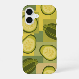 Vintage Zucchini Slice Pattern iPhone 16 Case