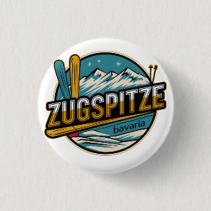 Vintage Zugspitze bavarian outdoor nature gifts 3 Cm Round Badge