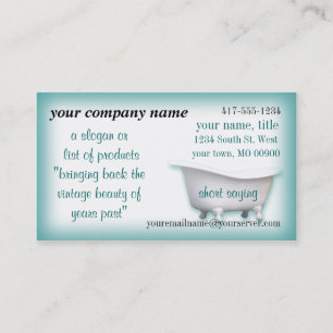 VintageBathtub2 Business Card-customise-choices Card