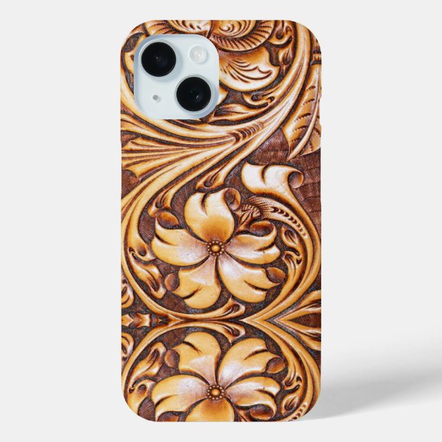 vintageCountry Tooled Leather western Case-Mate iPhone Case (Back)