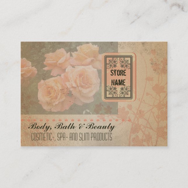 VintageFlowerGrunge - Business Card (Front)