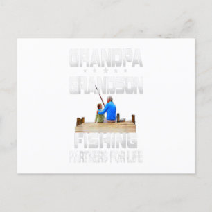 VintageGrandpa Grandson Fishing Partners For Gift Postcard