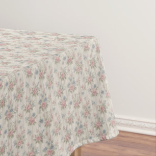 VintageRustic Shabby Chic Floral on Wood Farmhouse Tablecloth