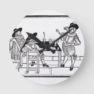 Vintners in a Tudor ale house, from a broadsheet ' Round Clock