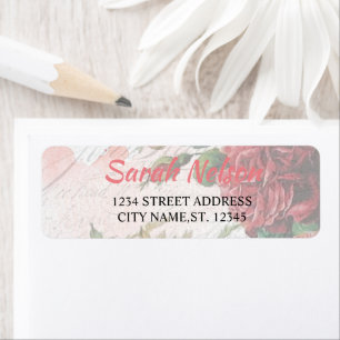Vinttage Red Roses 21 Birthday Return Address Label