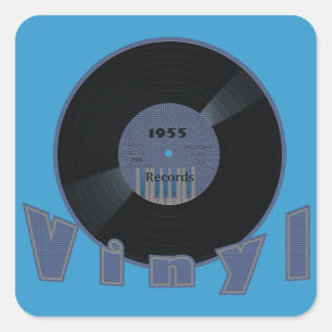 VINYL 33 RPM  SQUARE STICKER