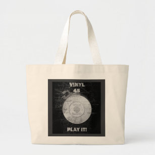 VINYL 45 RPM Record Large Tote Bag