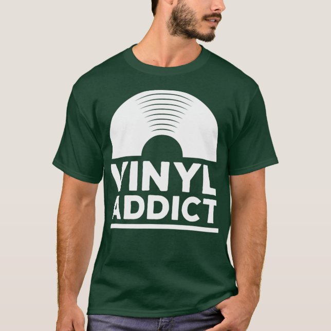 Vinyl Addict Tee Retro Old School Music (Front)