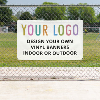 Vinyl Banner Custom Logo Indoor or Outdoor White