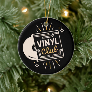 Vinyl club record lovers analogue music ceramic ornament