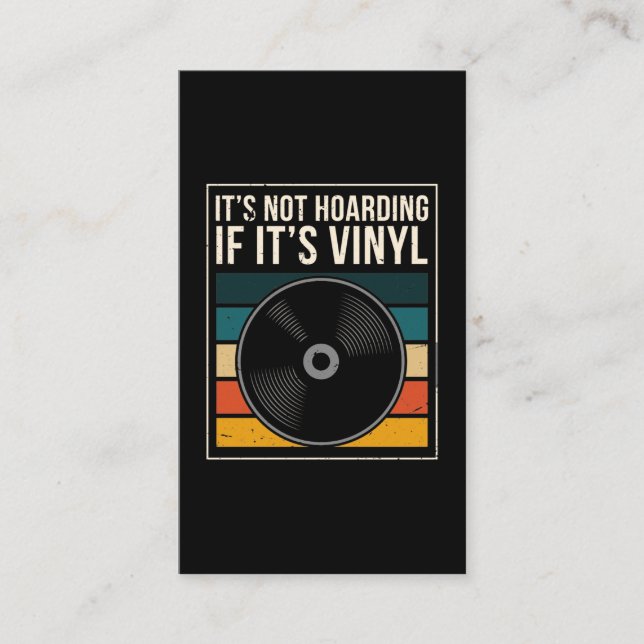 Vinyl Collector Music DJ Record Vinyl Business Card (Front)