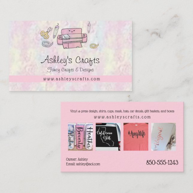 Vinyl Crafting and Design - Blush Pink  Business Card (Front/Back)