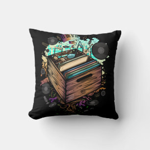 Vinyl Crate Music Cushion