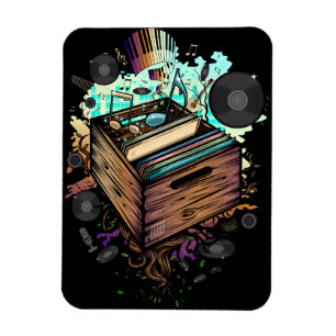 Vinyl Crate Music Magnet