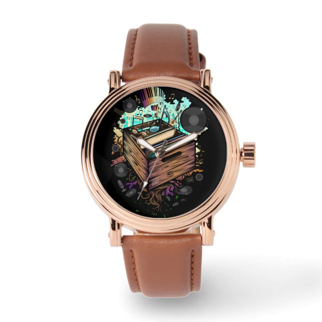 Vinyl Crate Music Watch (Front)