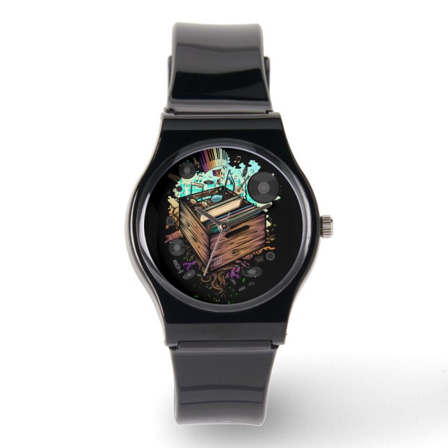 Vinyl Crate Music Watch (Front)